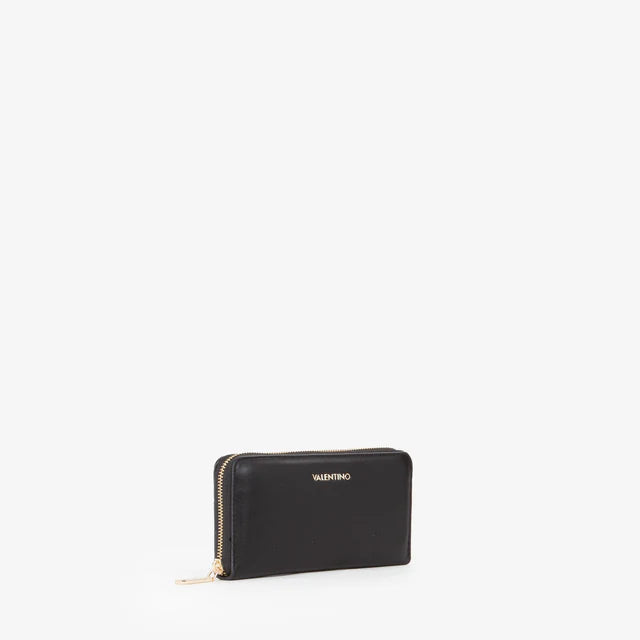 Valentino portafoglio donna con chiusura zip e logo metallico NERO TU | Giò Fashion