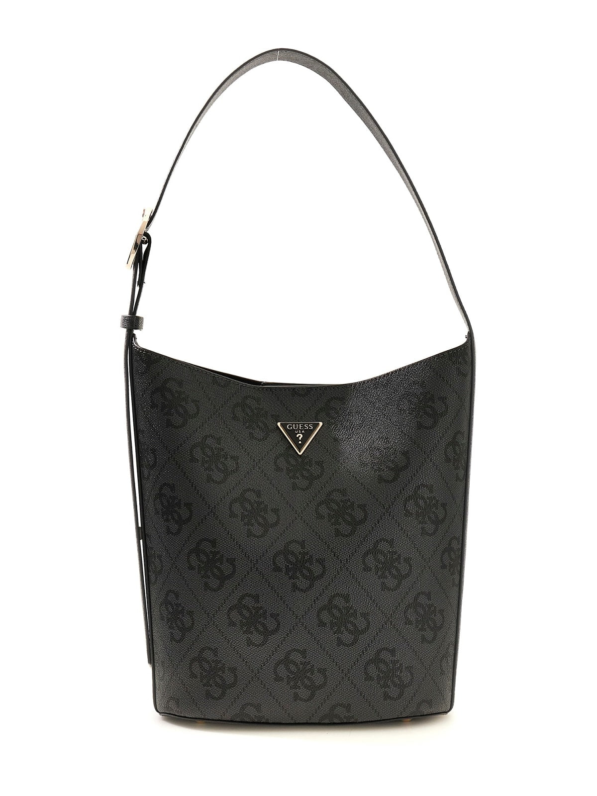 Borsa a spalla Guess donna logo all over con tracolla regolabile NERO LOGO TU | Giò Fashion