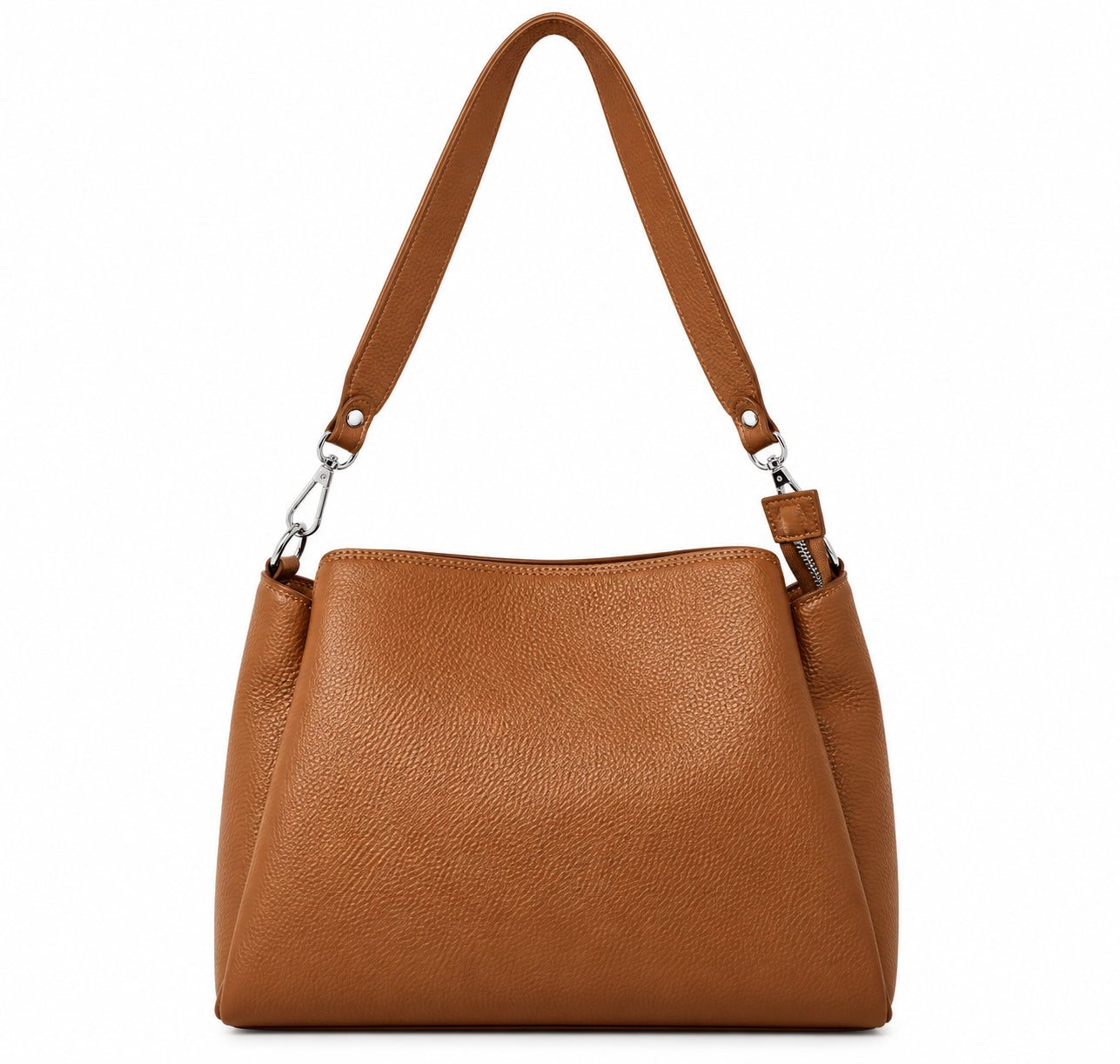 Borsa Donna a Spalla Elegante con Tracolla Removibile e Finitura Martellata