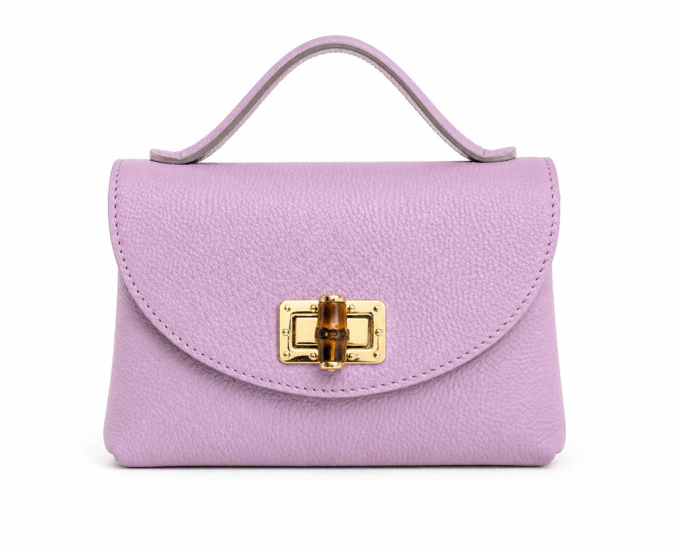 Borsa a Mano Vera Pelle Donna con Chiusura Gioiello