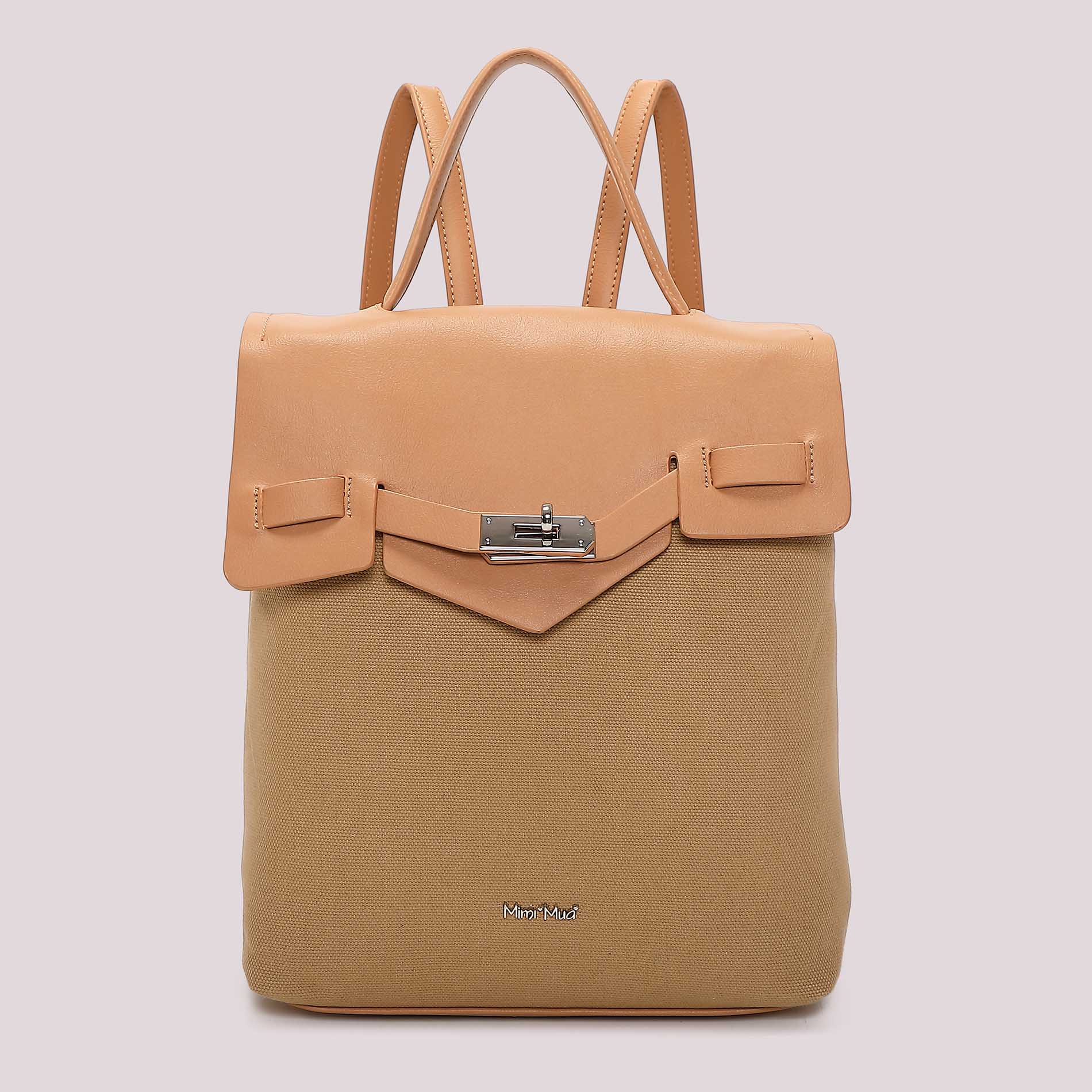 Mimi Mua zaino con patta e chiusura metallica TAUPE TU | Giò Fashion