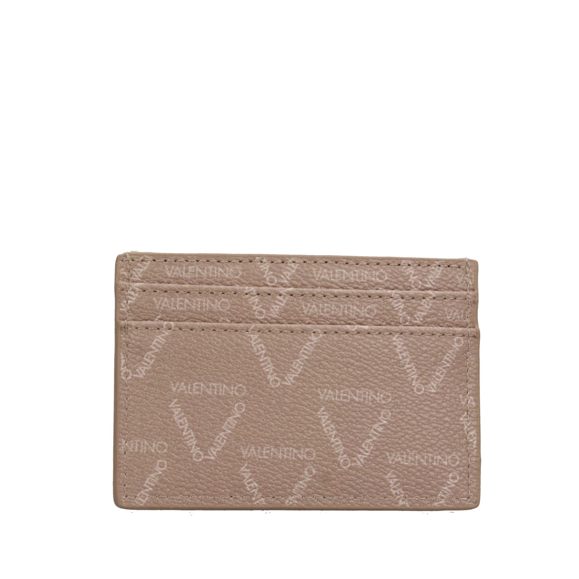 Valentino Porta Carte Lady Re compatto con logo frontale Beige TU | Giò Fashion