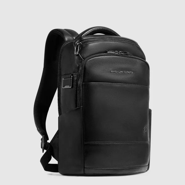 Zaino Piquadro in pelle porta PC e tablet con tasche organizzate Nero TU | Giò Fashion