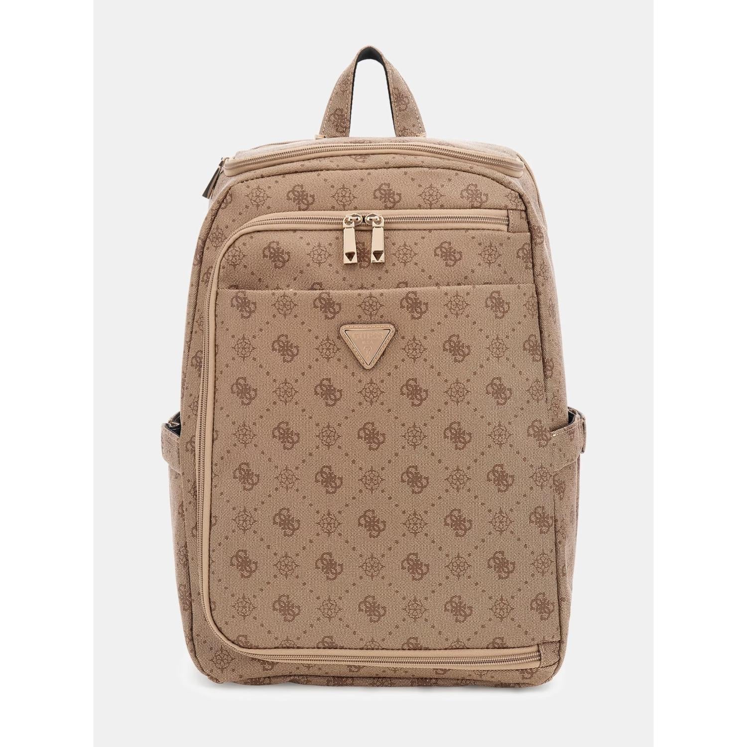 Zaino Guess con stampa logo 4G e tasche multifunzione BEIGE LOGO TU | Giò Fashion