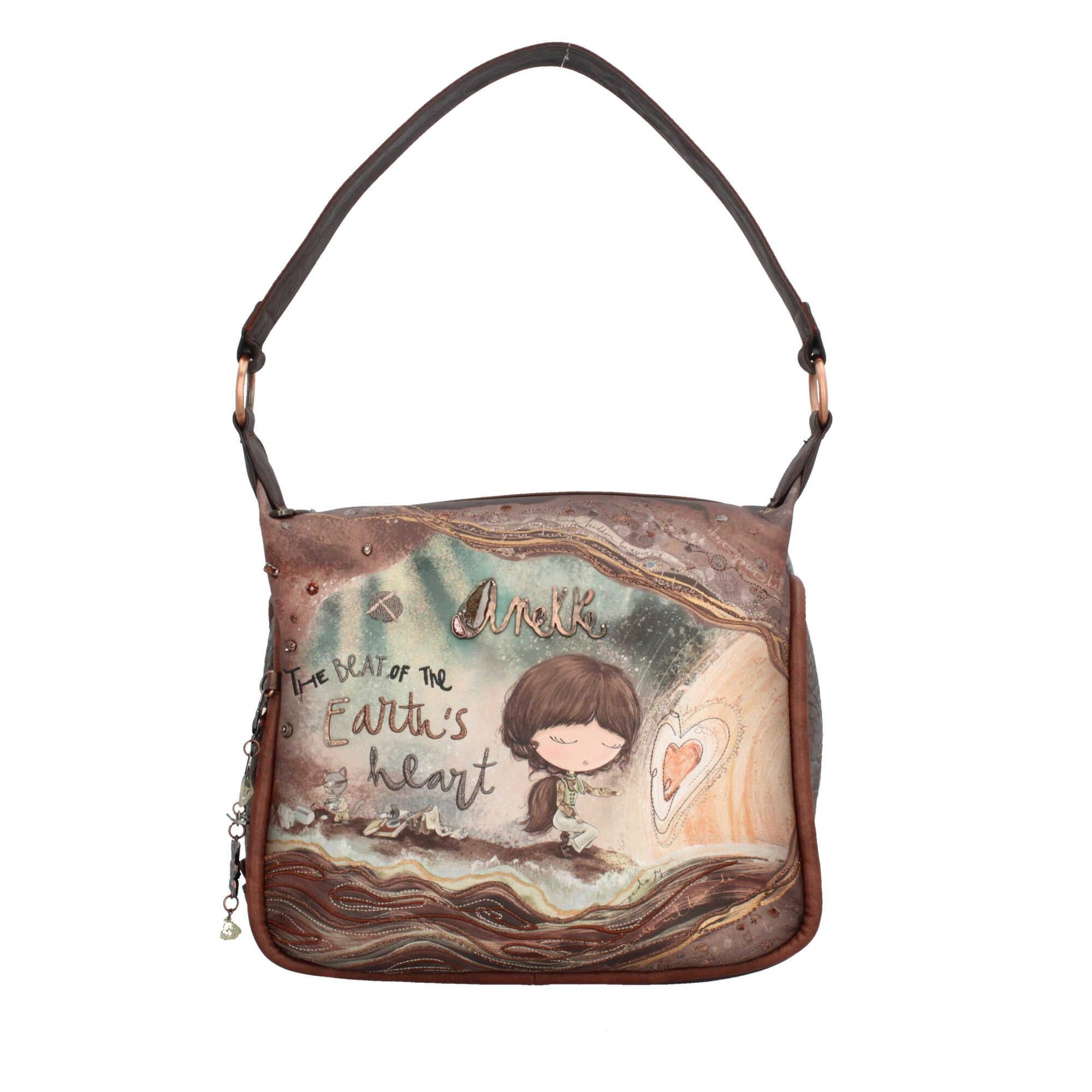 Borsa a spalla Anekke con illustrazione "The Beat of the Earth"