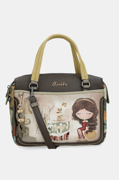 Borsa a mano Anekke con tracolla regolabile e stampa frontale iconica VERDE TU | Giò Fashion