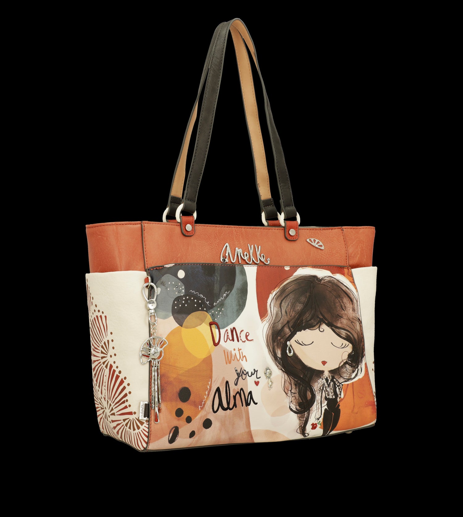 Shopper Anekke capiente con doppio manico e decorazioni artistiche