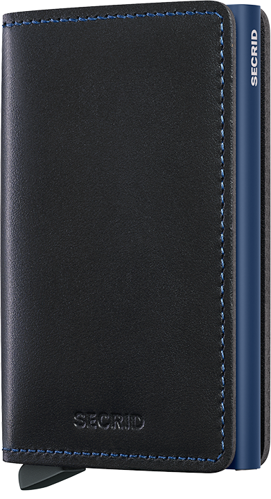 Portafoglio Secrid Slimwallet in pelle con protezione RFID e design sottile NERO BLU TU | Giò Fashion