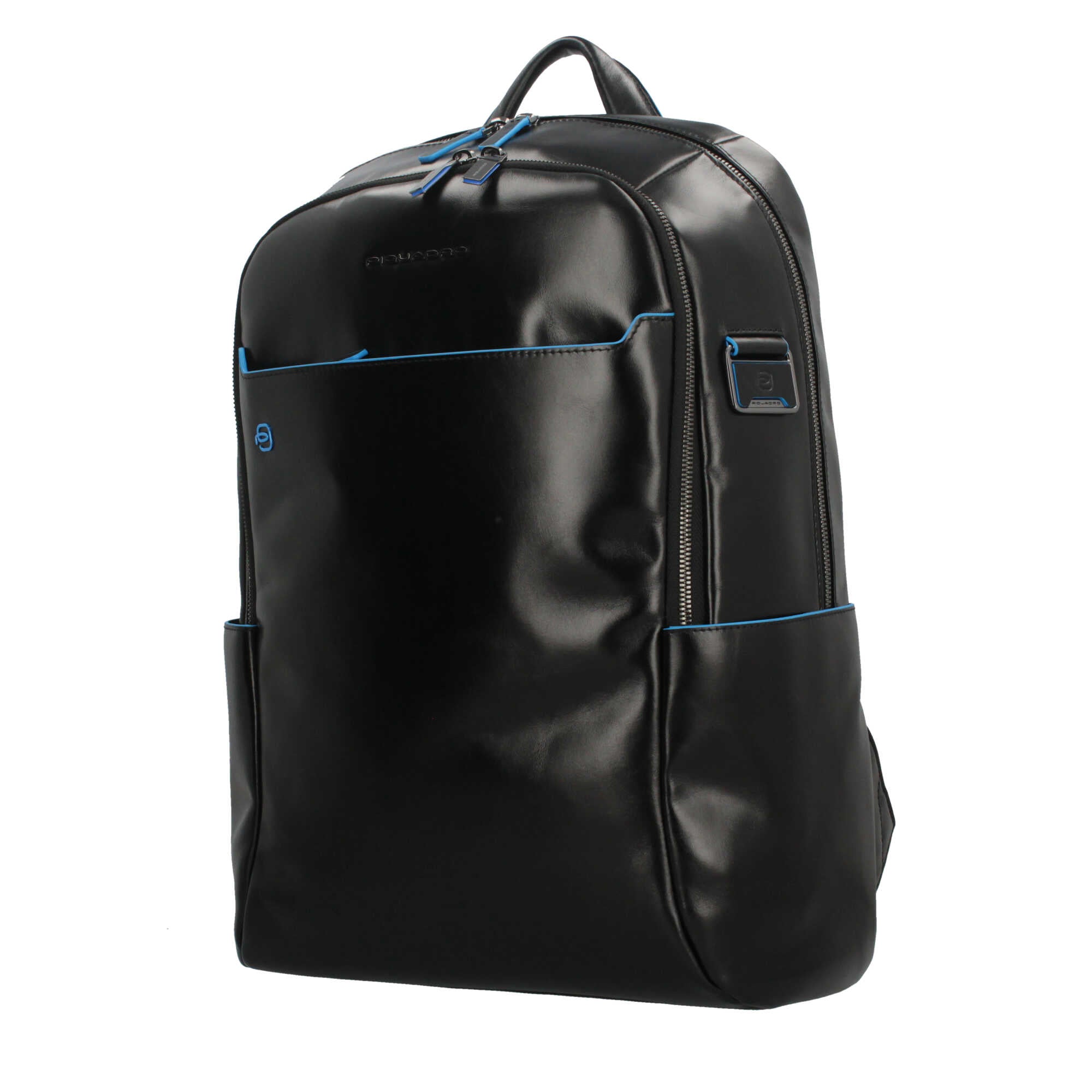 Piquadro zaino da uomo porta PC in pelle con tasche organizzate Nero TU | Giò Fashion