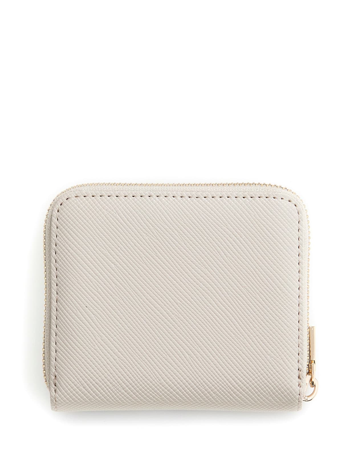 Portafoglio Guess donna con zip logo frontale e texture AVORIO TU | Giò Fashion