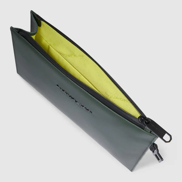 Piquadro pochette da uomo elegante in pelle con cinturino da polso Verde TU | Giò Fashion