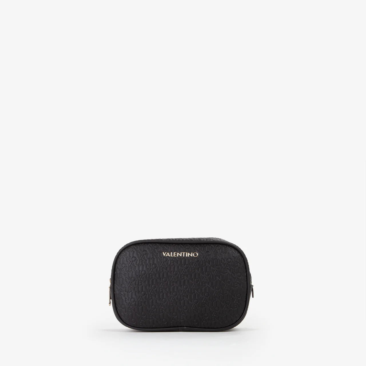 Valentino beauty case donna compatto con logo in rilievo Nero TU | Giò Fashion