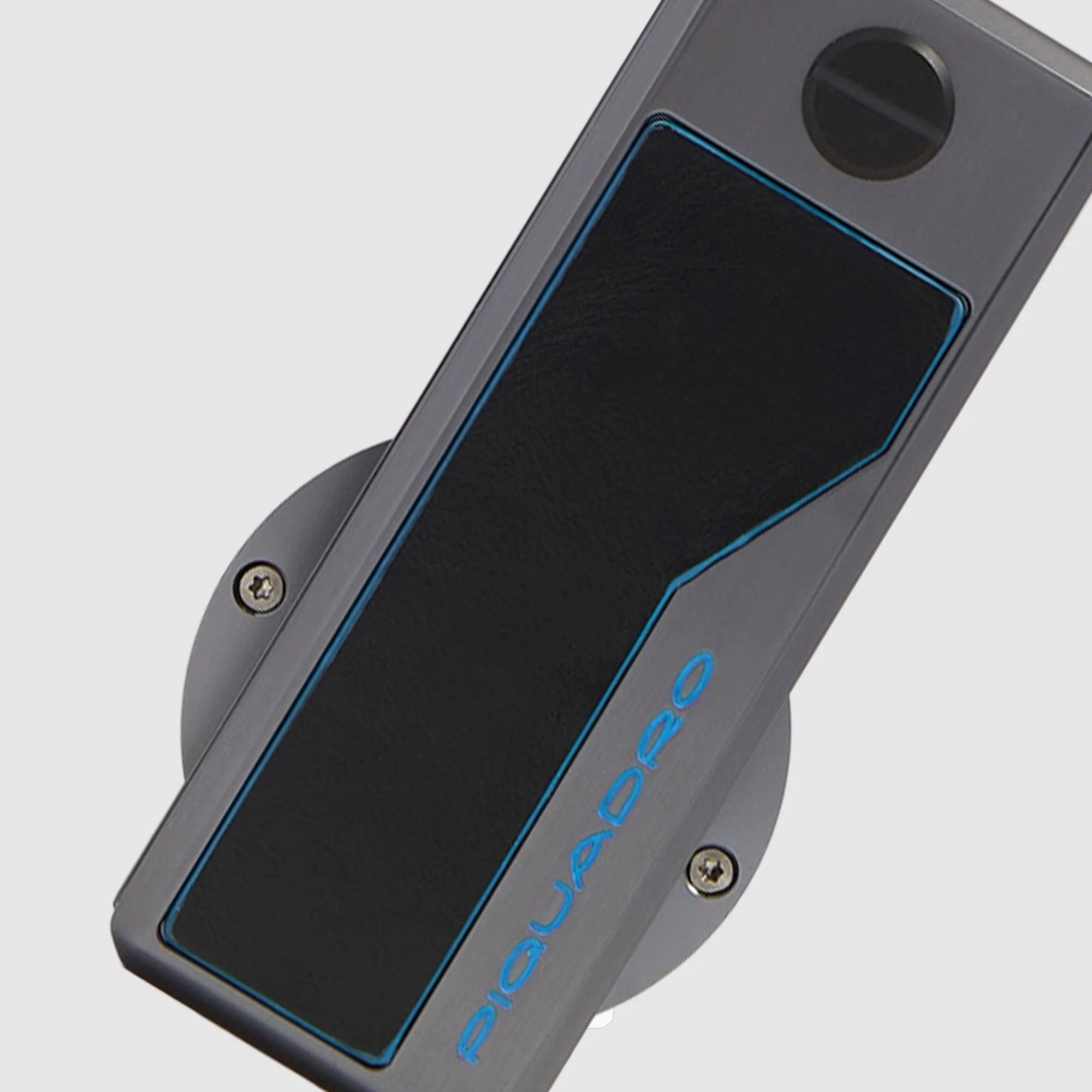 Piquadro Portachiavi Personalizzabile in Pelle e Metallo con Porta AirTag Blue Square Blu Notte