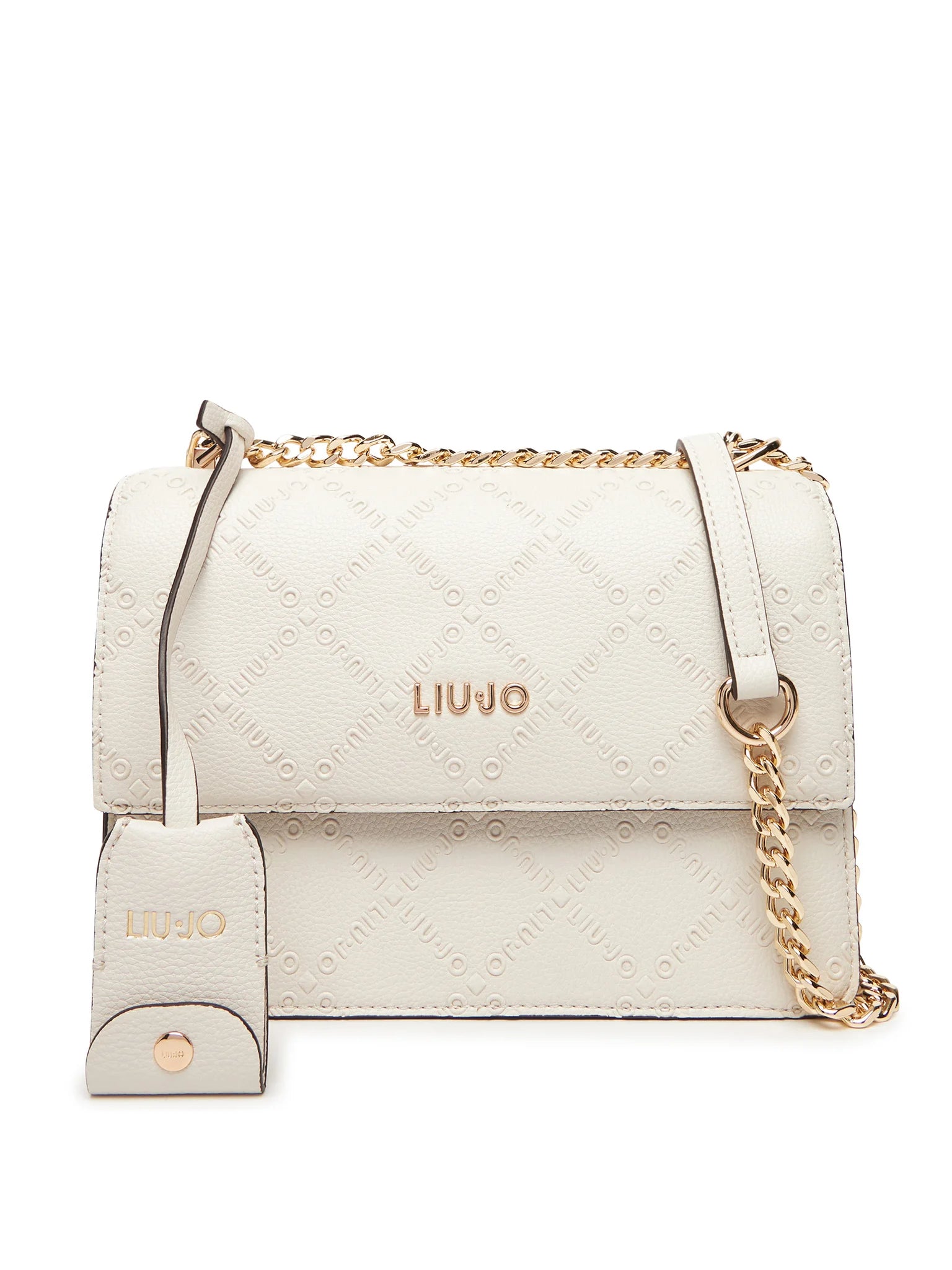 Borsa a tracolla Liu Jo con catena e logo impresso Bianco TU | Giò Fashion