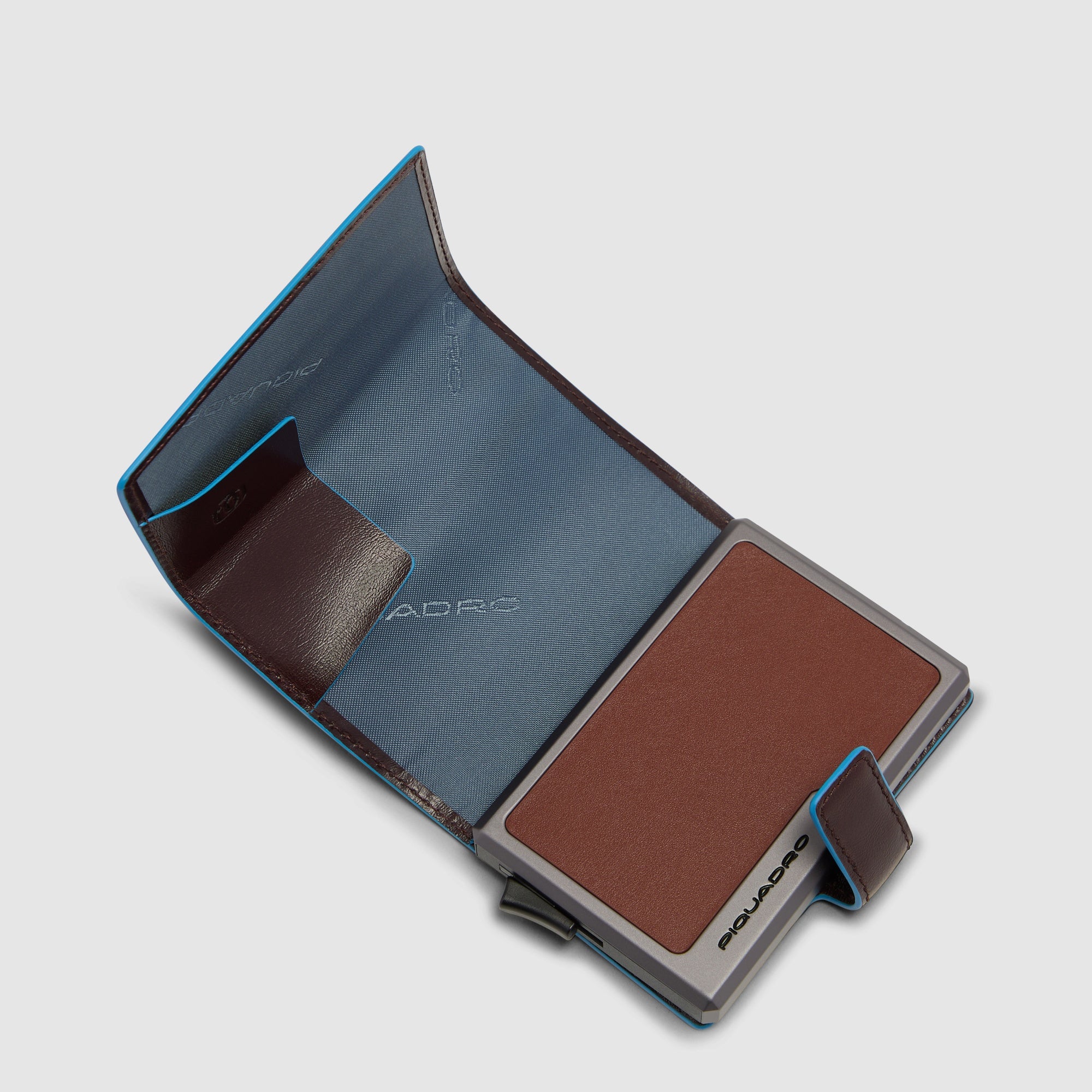Piquadro Portafoglio Modulare MagSafe in Pelle Blue Square Blu Notte