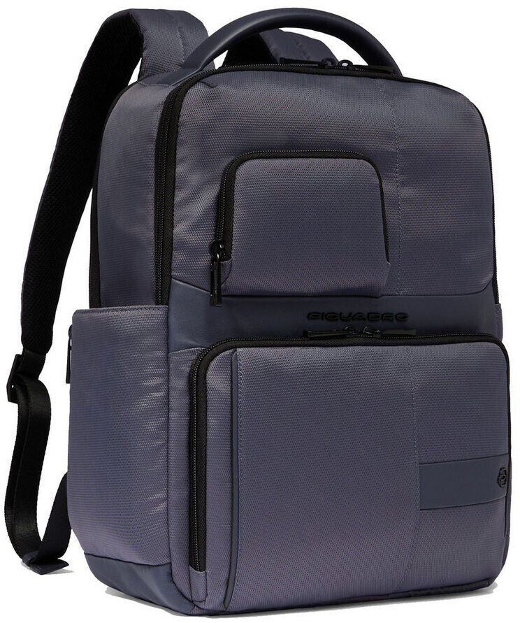 Zaino porta computer Piquadro in tessuto riciclato con tasche organizzate