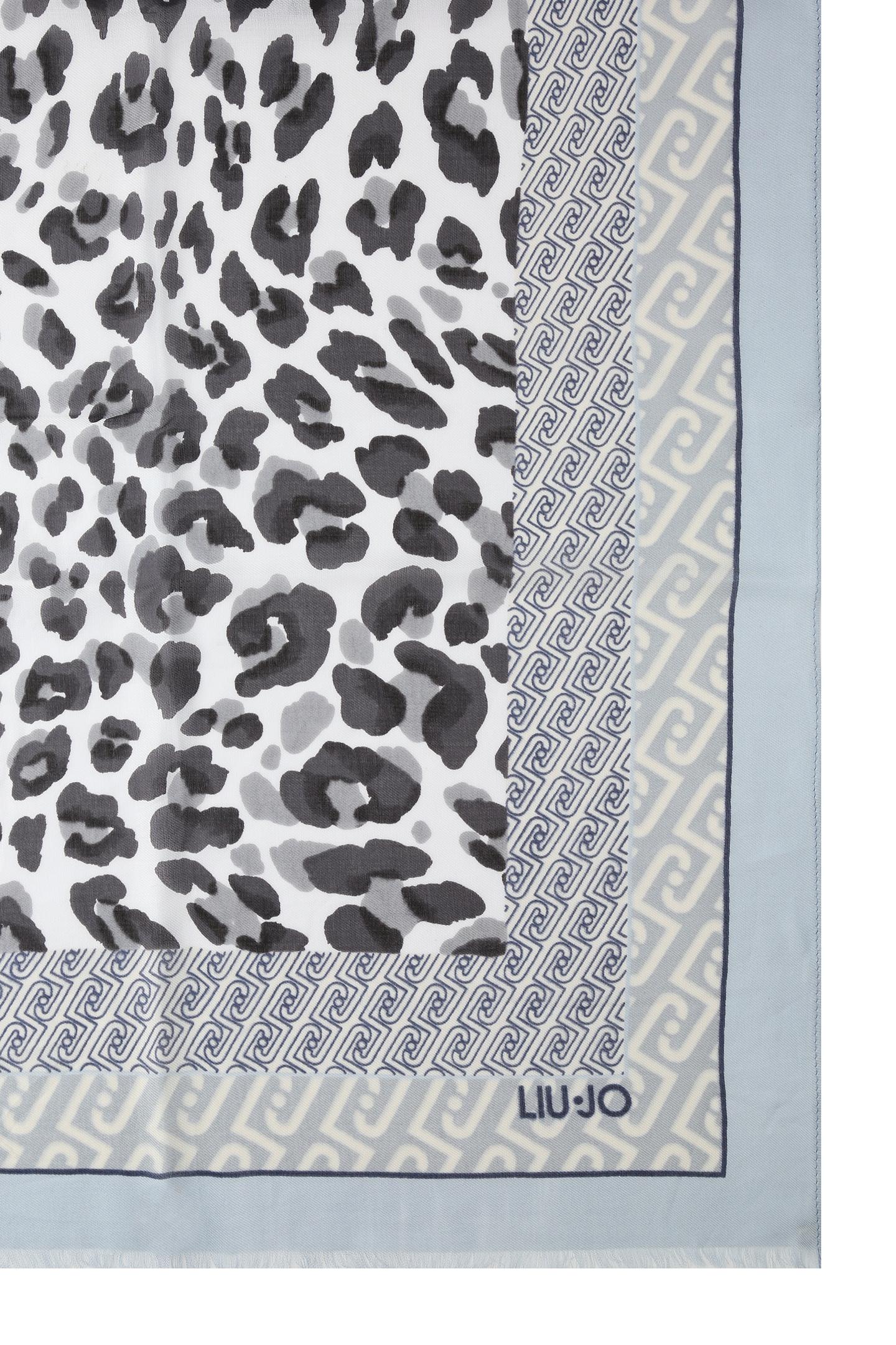 Sciarpa Liu Jo donna con stampa animalier e logo Blu TU | Giò Fashion