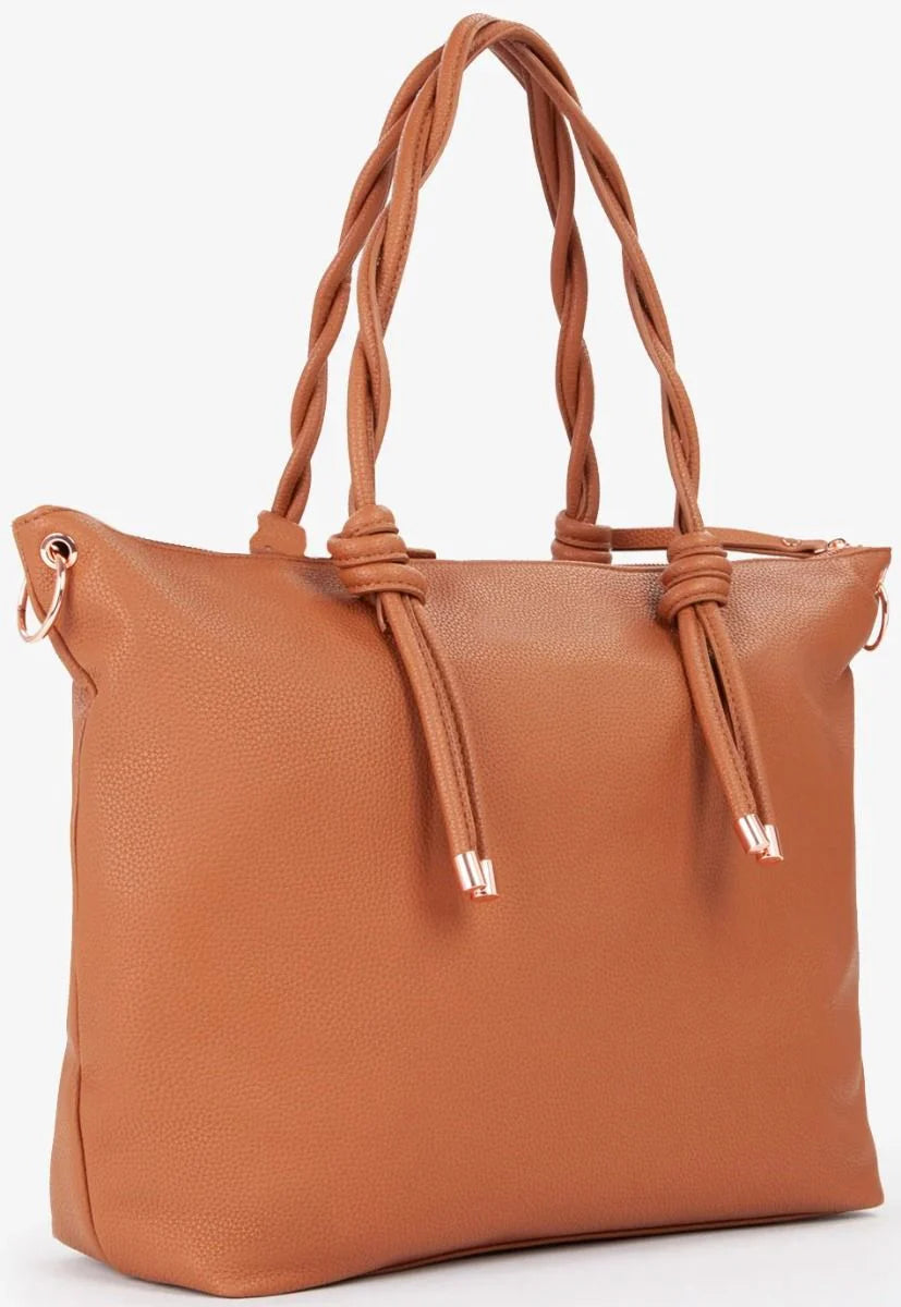 Borsa Valentino shopper con manici intrecciati e logo in metallo