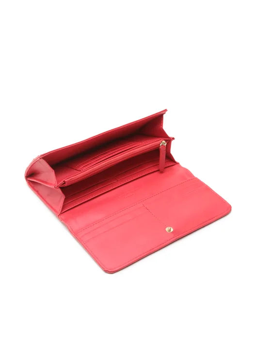 Valentino portafoglio donna elegante con chiusura a patta e logo frontale Rosso TU | Giò Fashion