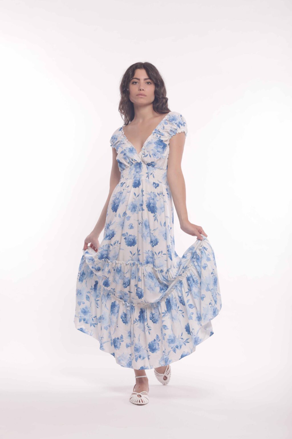 Mimi Muà JJAM-4402 – Abito Lungo Donna a Fantasia Floreale