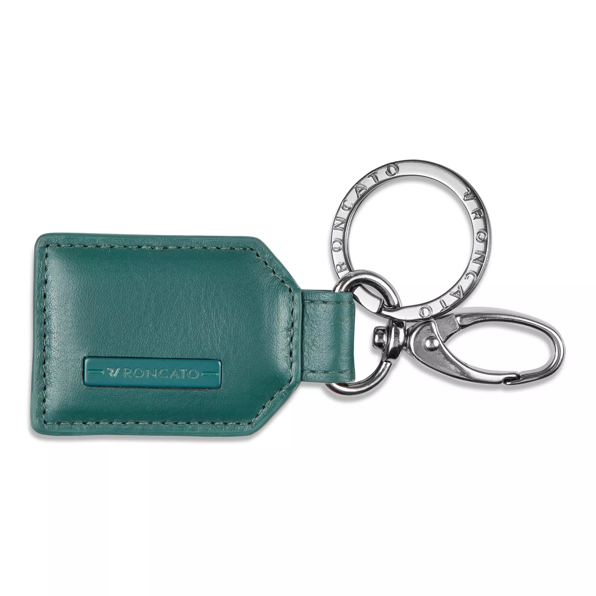 Portachiavi Roncato in pelle con anello e moschettone VERDE TU | Giò Fashion
