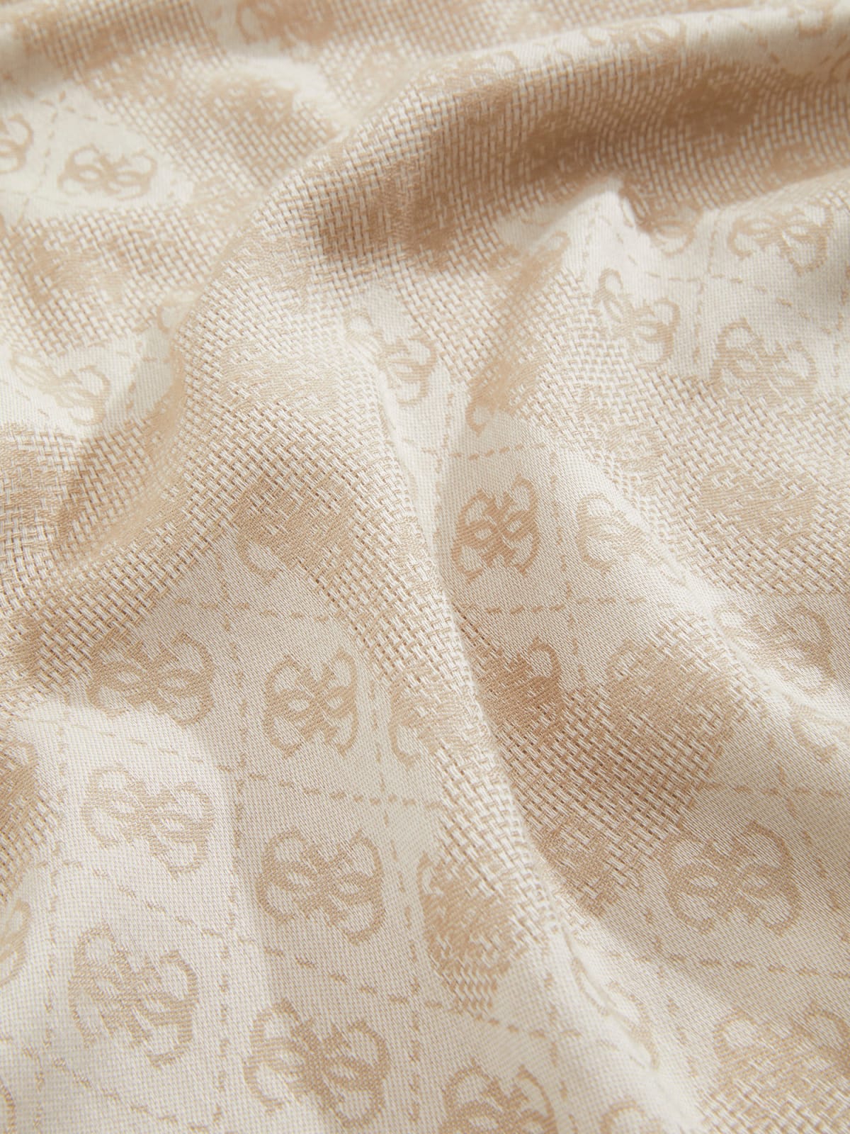 Sciarpa Guess donna logo all over con frange elegante BIANCA LOGO TU | Giò Fashion