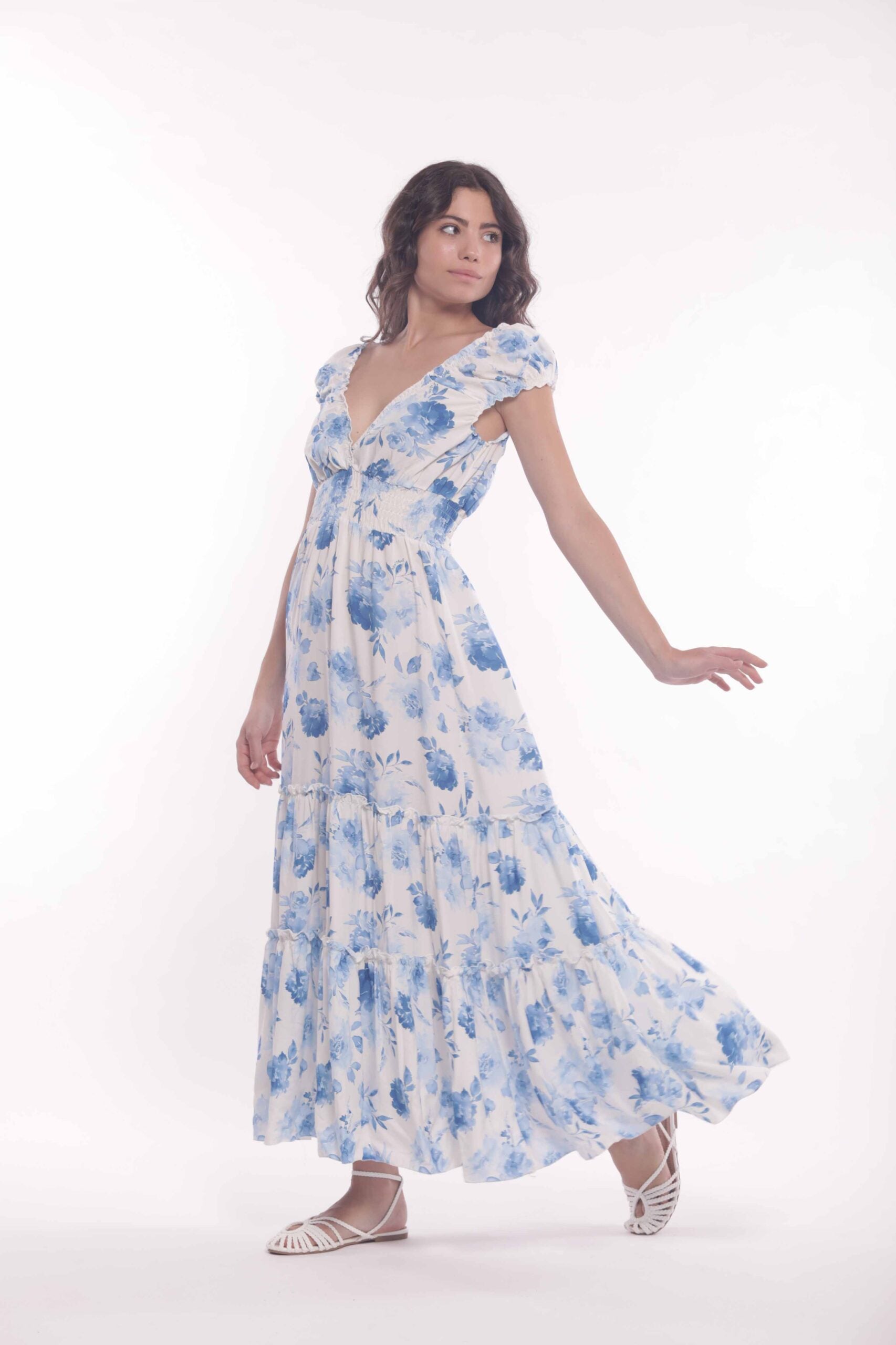 Mimi Muà JJAM-4402 – Abito Lungo Donna a Fantasia Floreale