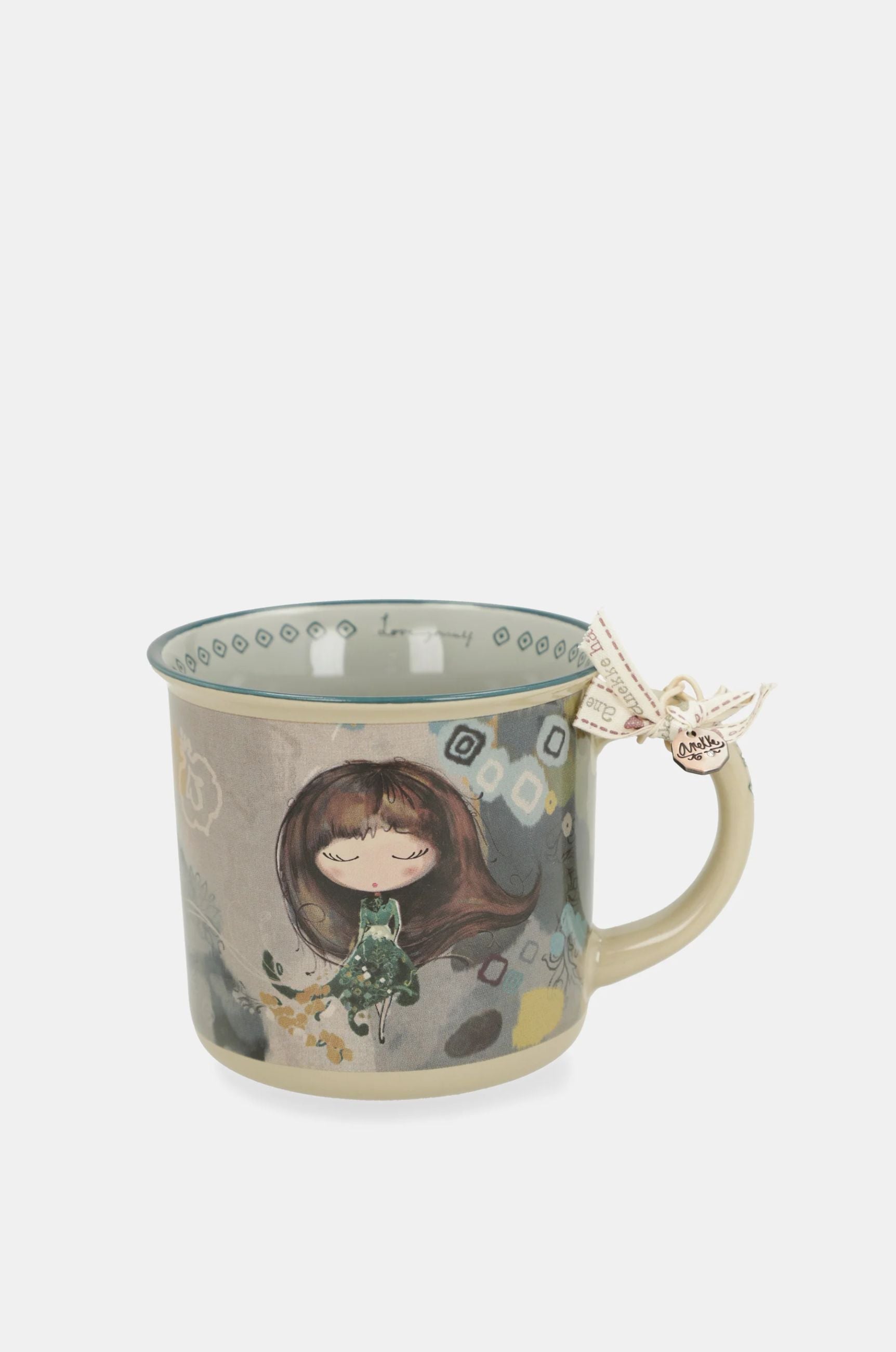 Tazza Anekke donna in ceramica con illustrazione Beige TU | Giò Fashion