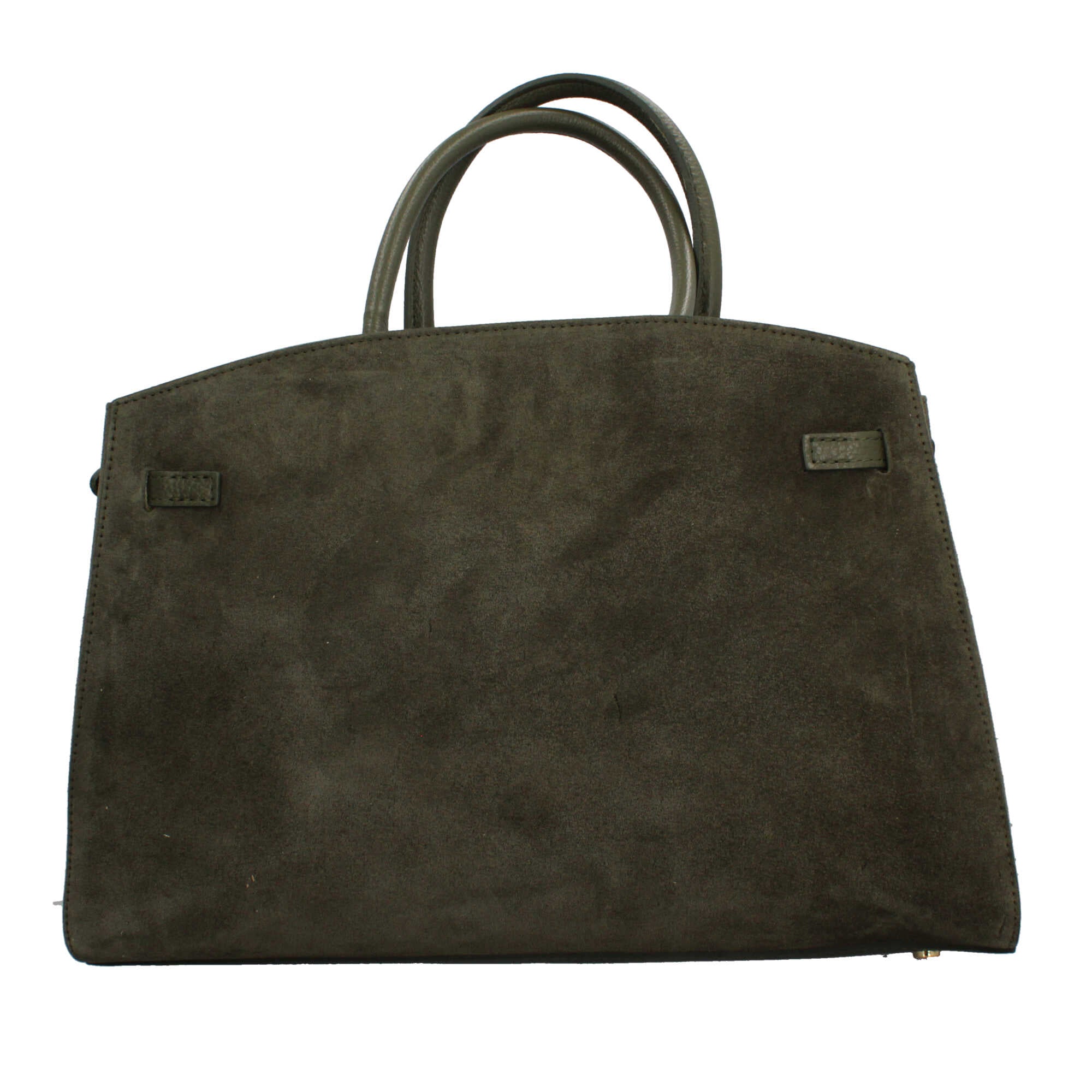 Borsa Made in Italy in stile elegante con manici rigidi e dettaglio frontale VERDE TU | Giò Fashion