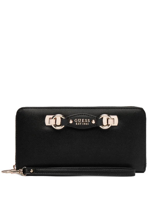Guess portafoglio con logo e dettagli metallici NERO TU | Giò Fashion