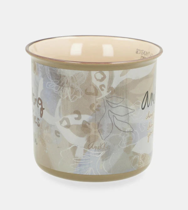 Tazza Anekke in Ceramica con Illustrazione e Charm Decorativo Beige TU | Giò Fashion