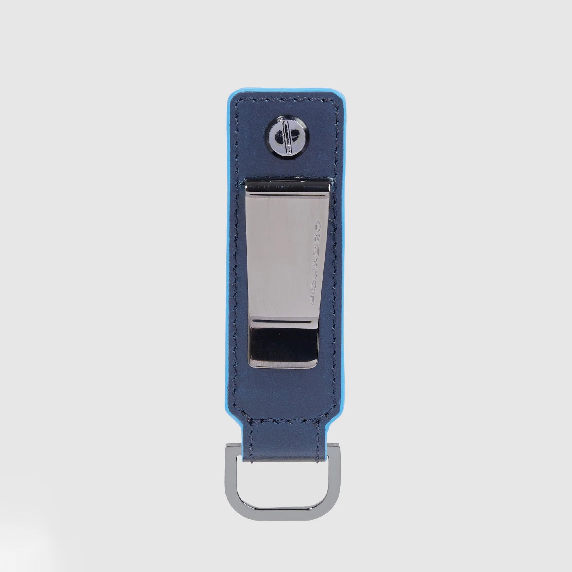 Piquadro Portachiavi Casa in Pelle Blue Square Blu Notte