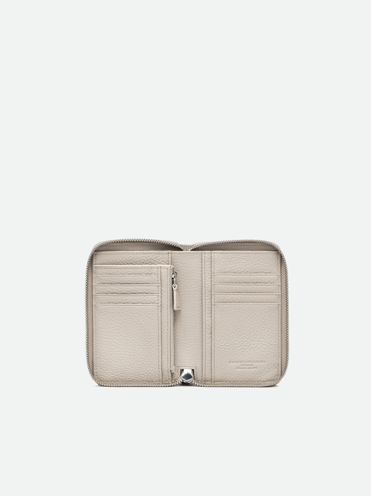 Portafoglio Gianni Chiarini Wallets Dollaro in Vera Pelle Martellata con Zip