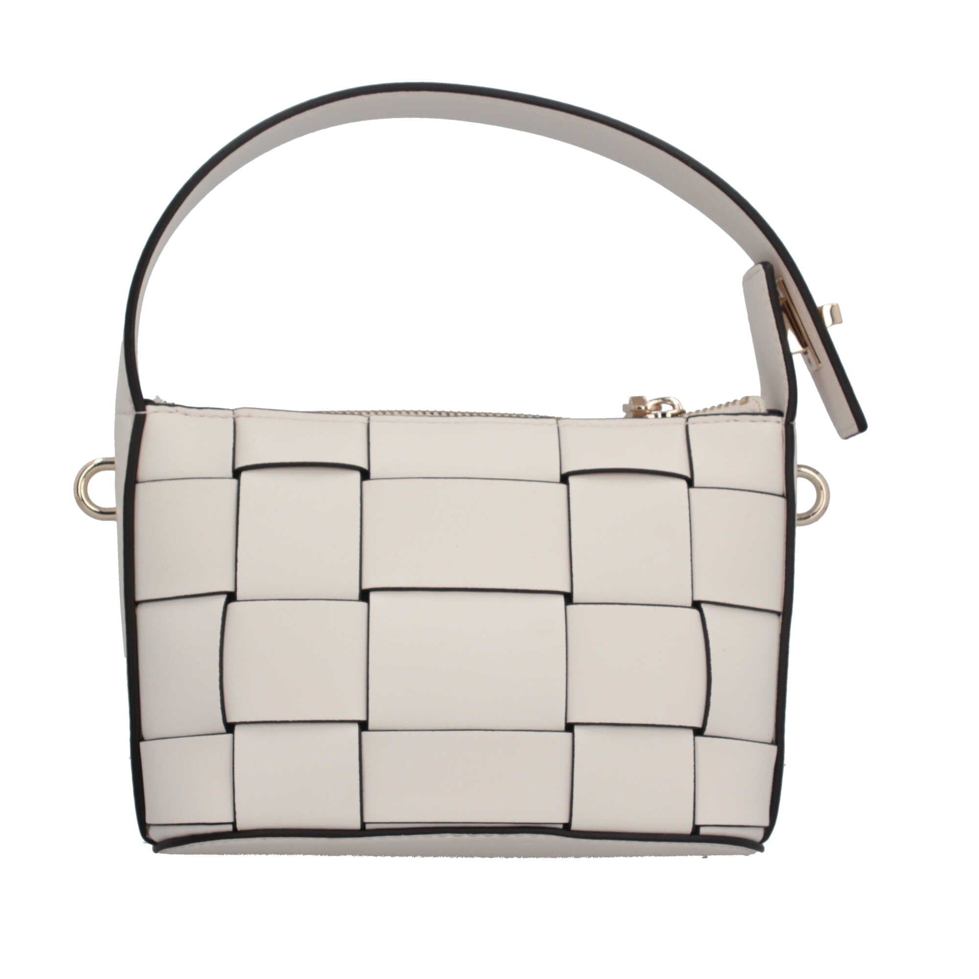 Borsa a spalla Guess intrecciata con logo frontale Beige TU | Giò Fashion