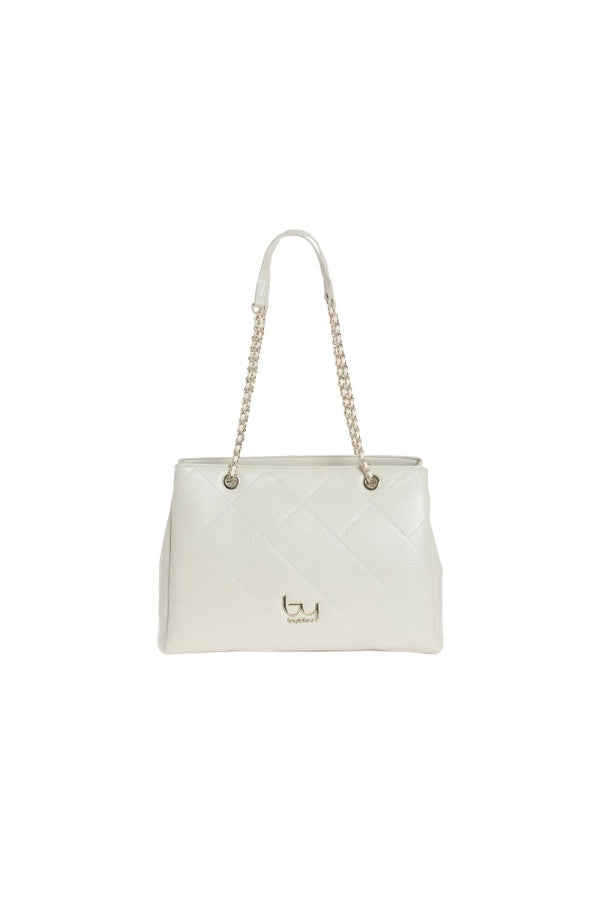 By Byblos borsa shopper trapuntata con manici a catena Avorio TU | Giò Fashion
