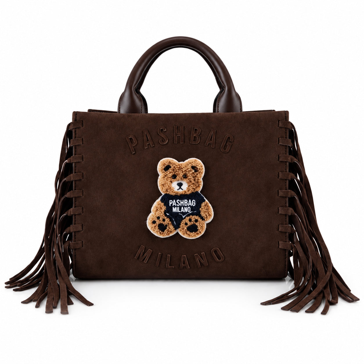 PashBag Mini Borsa Donna con Frange e Patch Teddy
