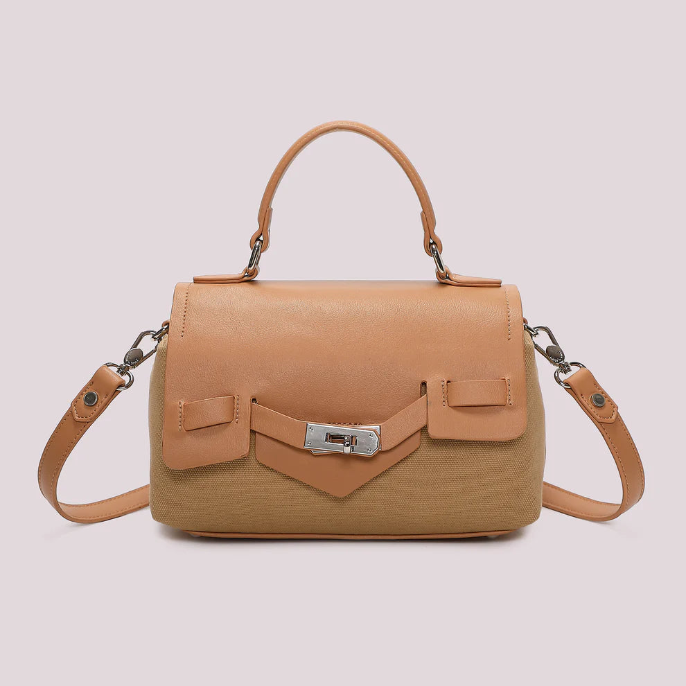 Mimi Mua borsa donna raffinata con patta e dettaglio metallico