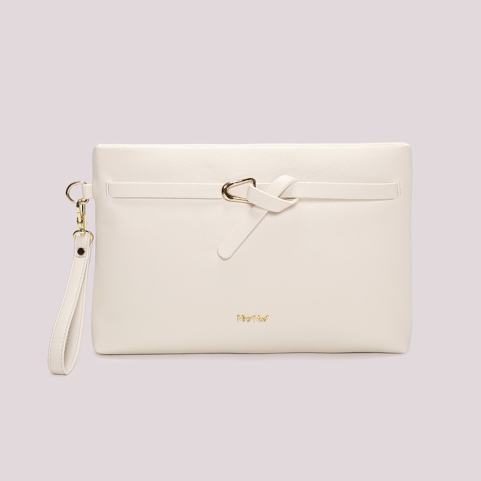 Mimi Mua pochette elegante con cinturino da polso e dettaglio decorativo Bianco TU | Giò Fashion