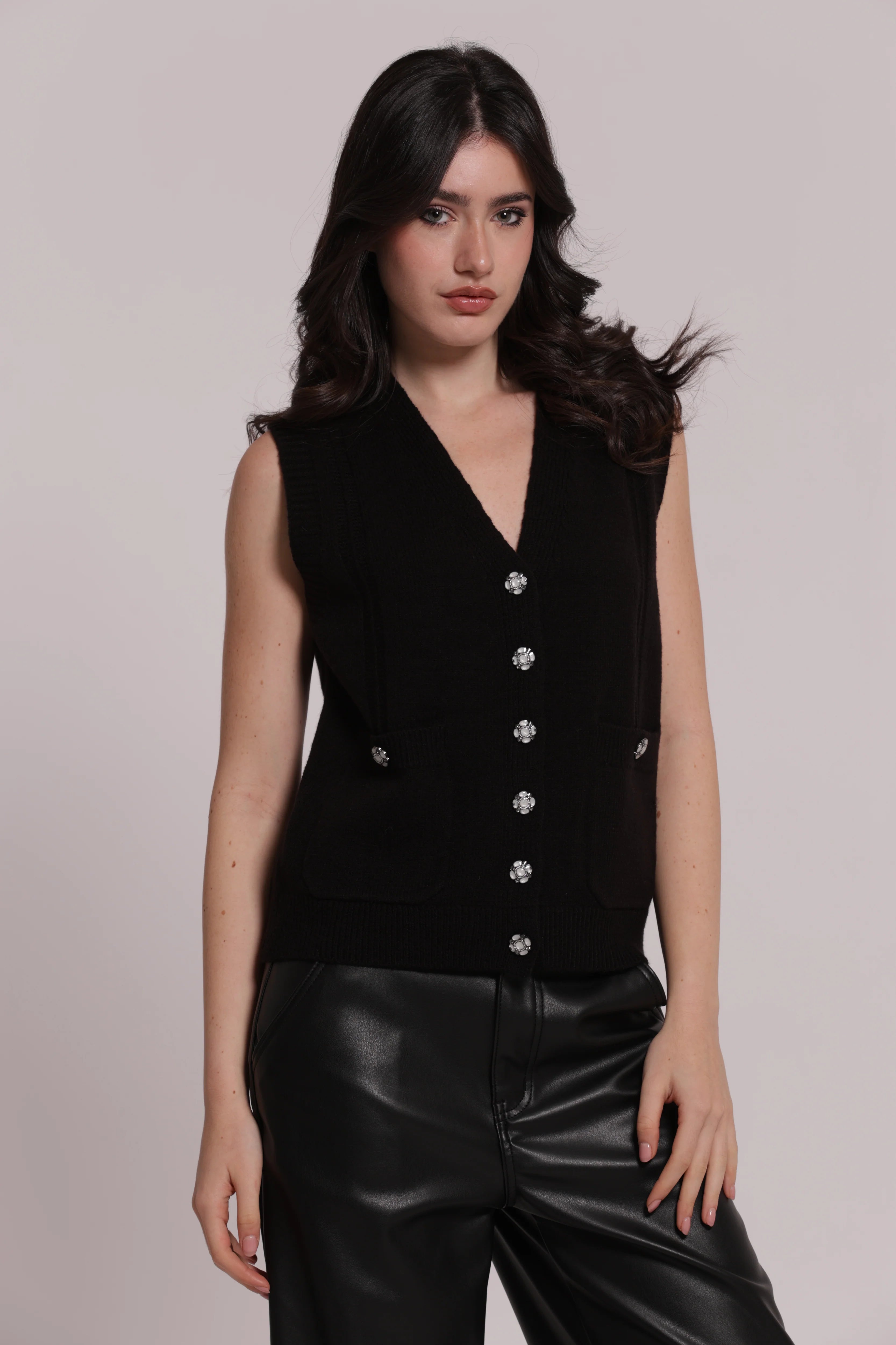 Gilet Donna Mimi Mua con Bottoni Gioiello