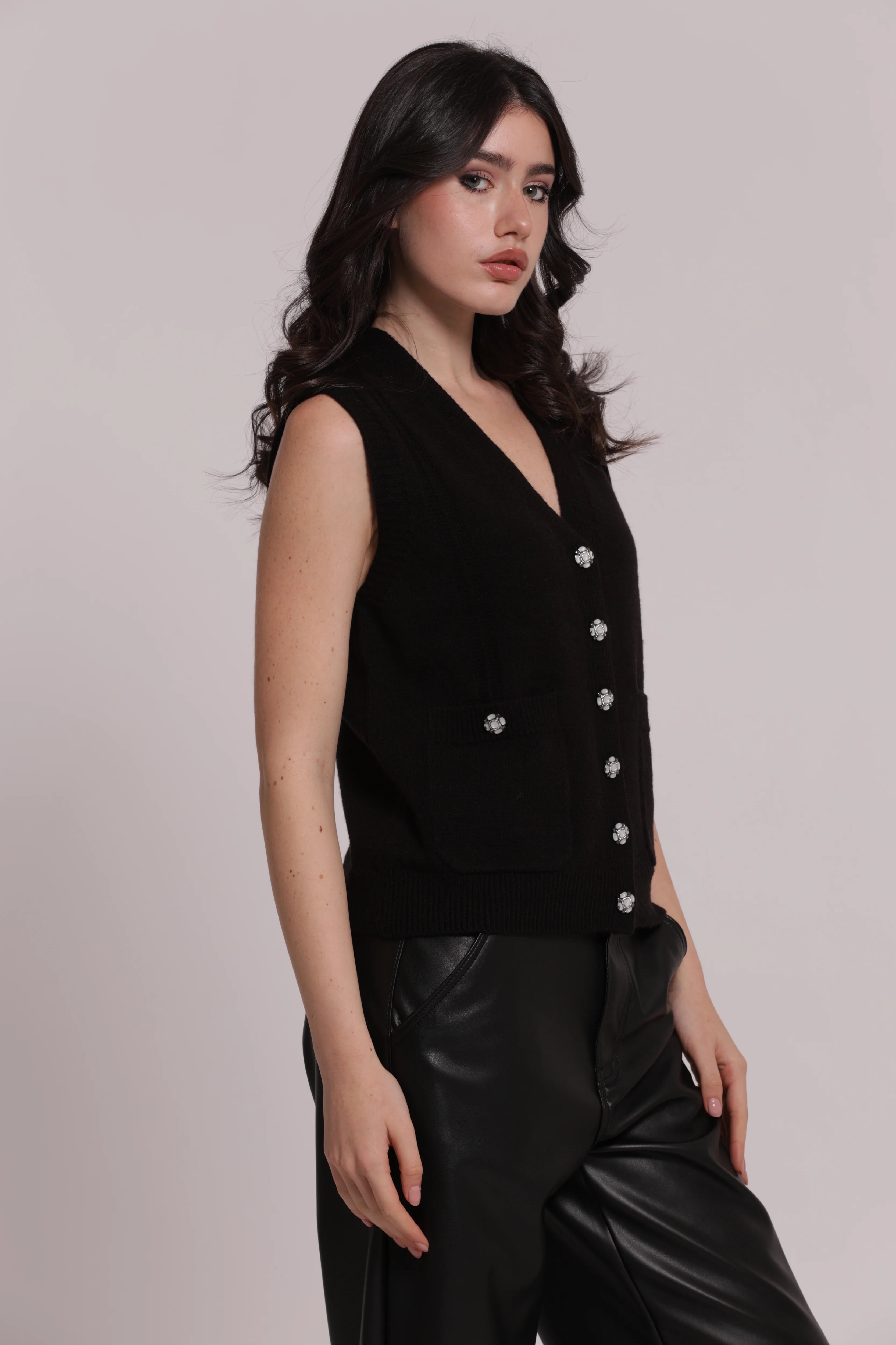 Gilet Donna Mimi Mua con Bottoni Gioiello