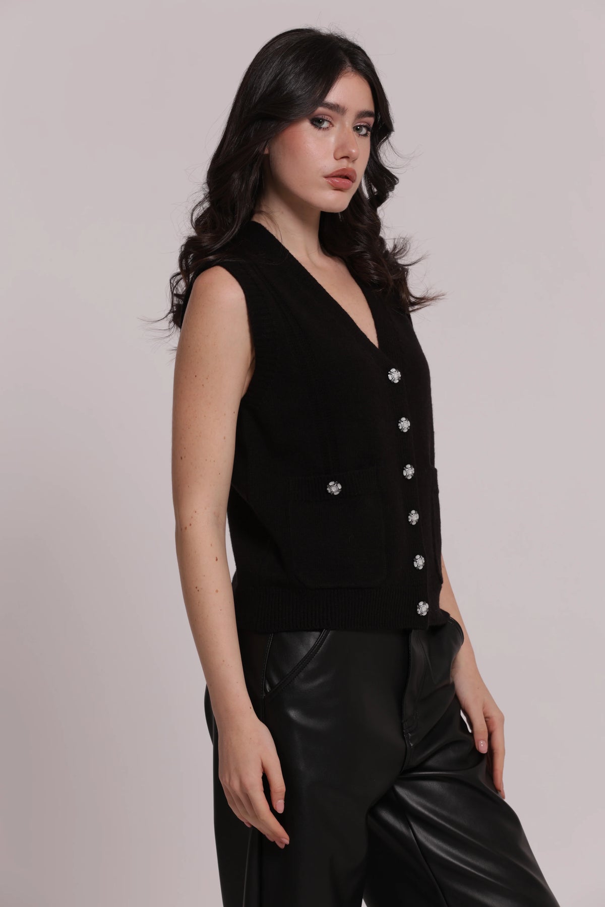 Gilet Donna Mimi Mua con Bottoni Gioiello