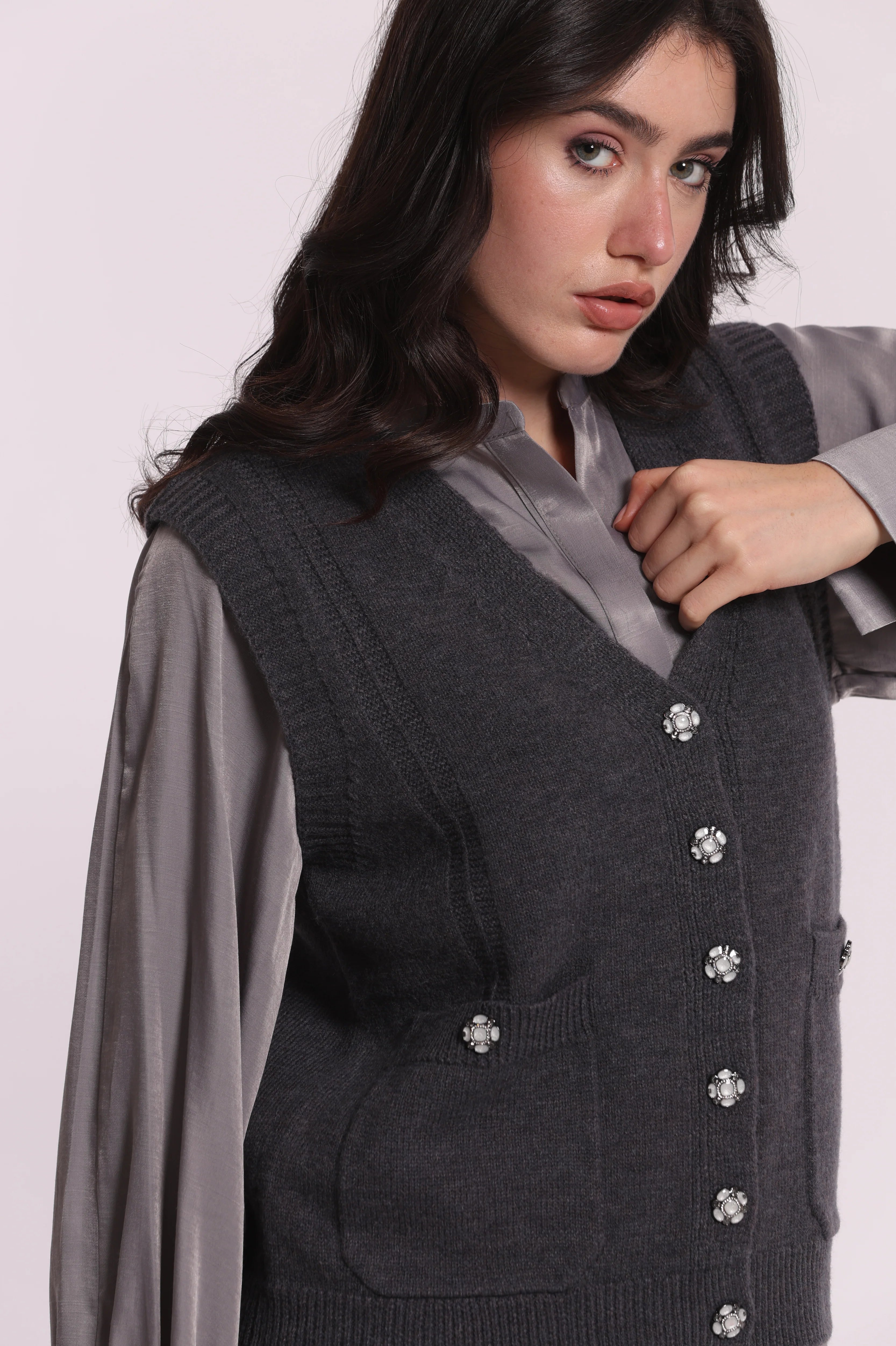 Gilet Donna Mimi Mua con Bottoni Gioiello