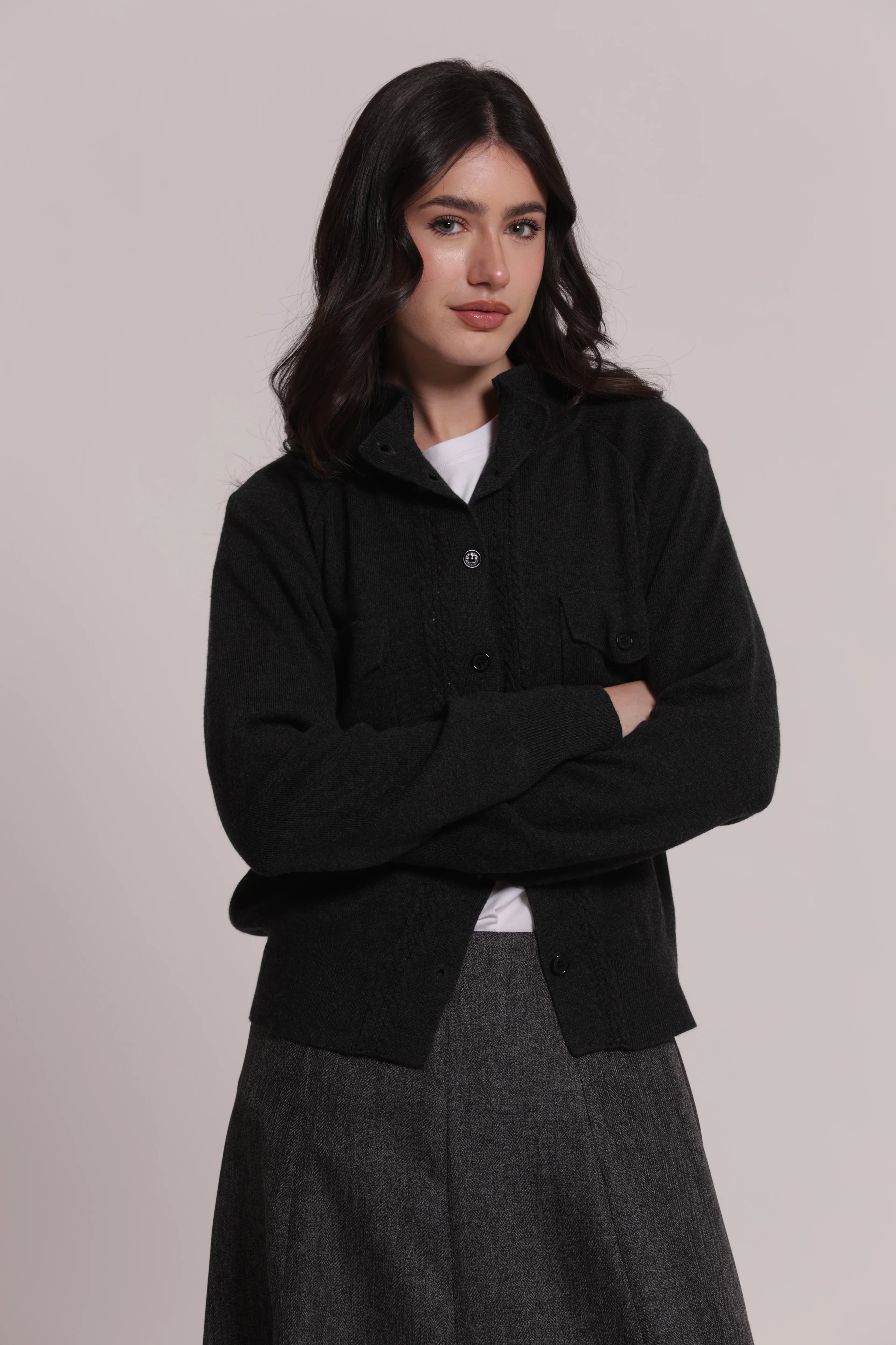 Cardigan Donna Mimi Mua con Lupetto e Tasche