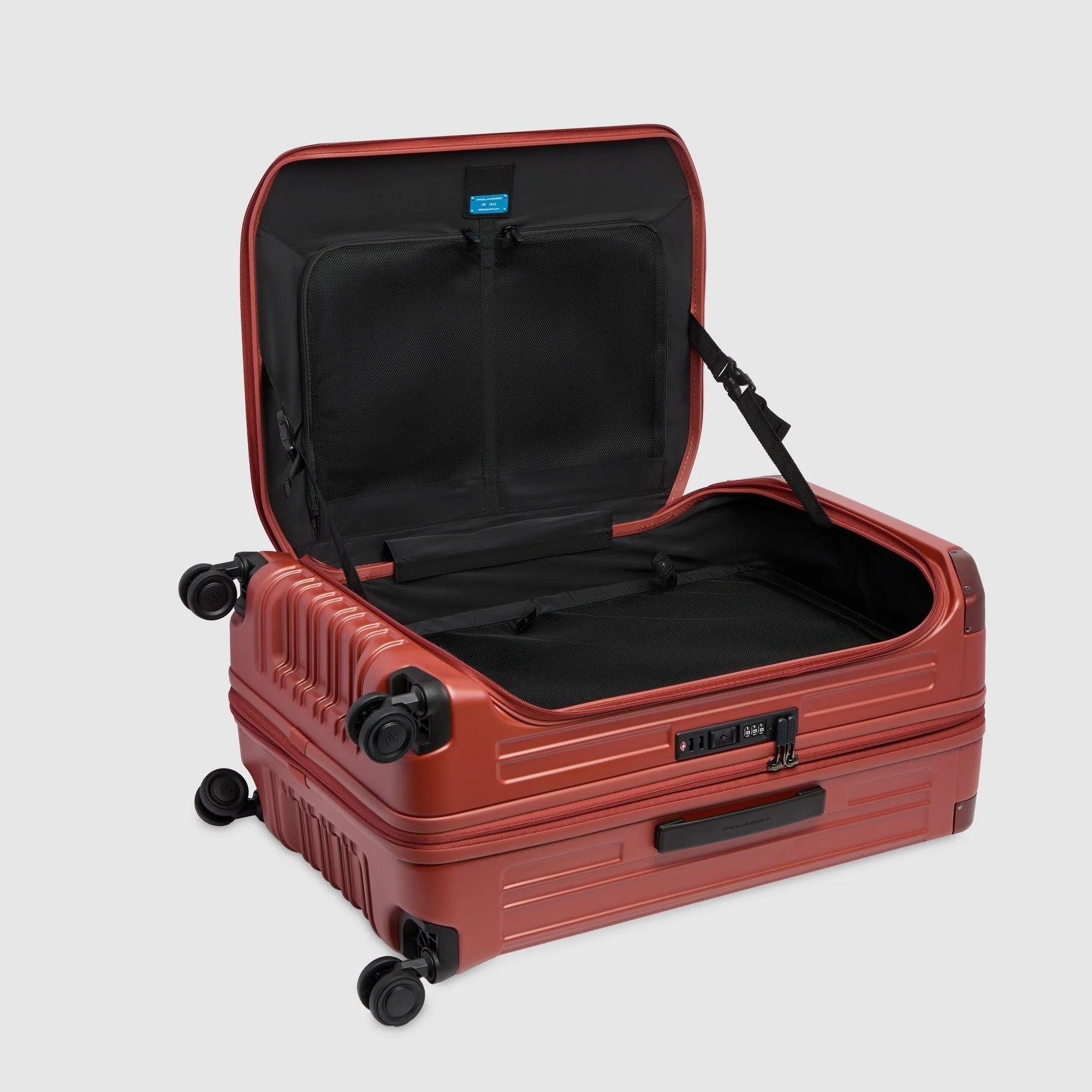 Piquadro Trolley Medio Rigido PQ-Light Verde Opaco Espandibile con 4 Ruote