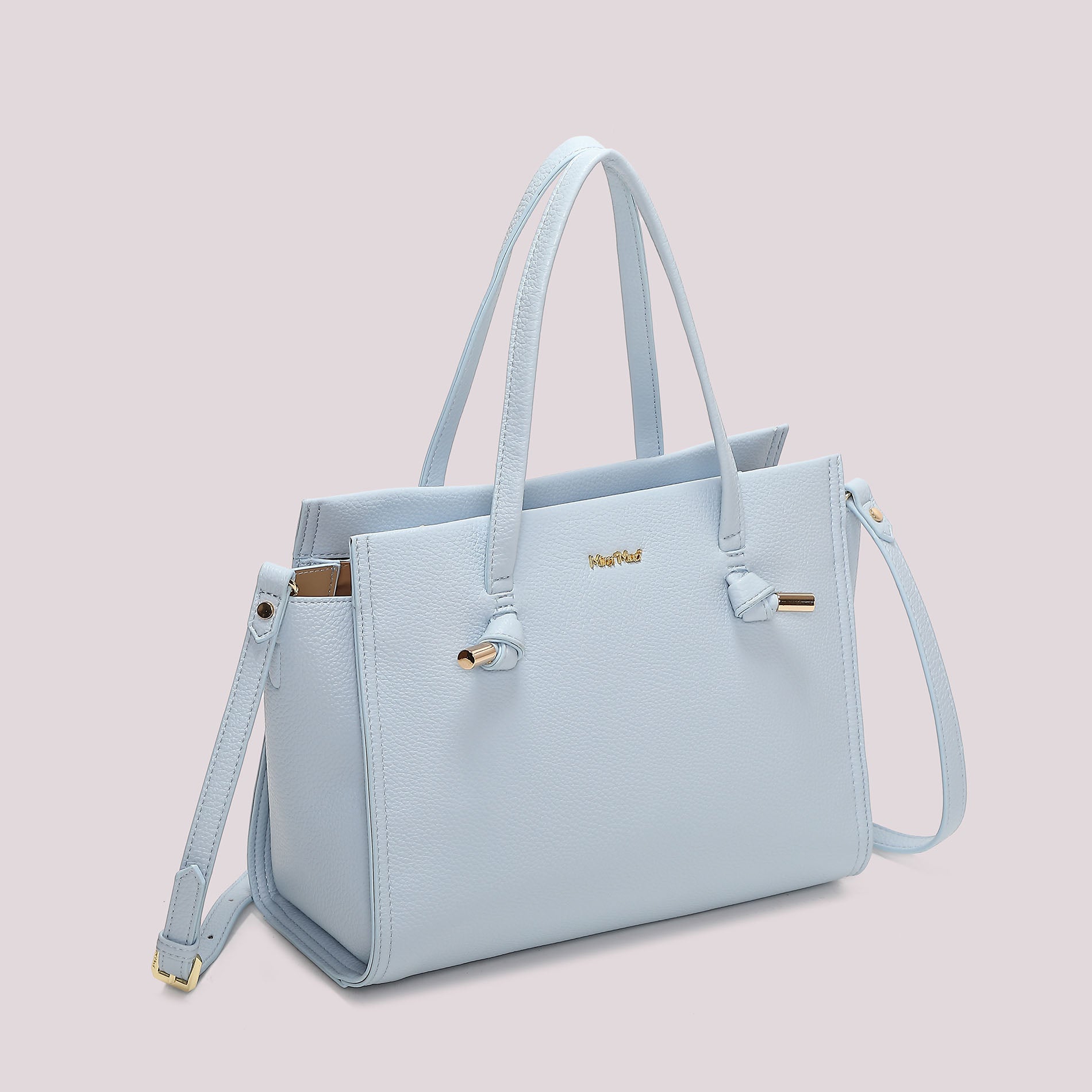 Borsa tote donna beige Mimi Mua con doppi manici e tracolla CELESTE TU | Giò Fashion