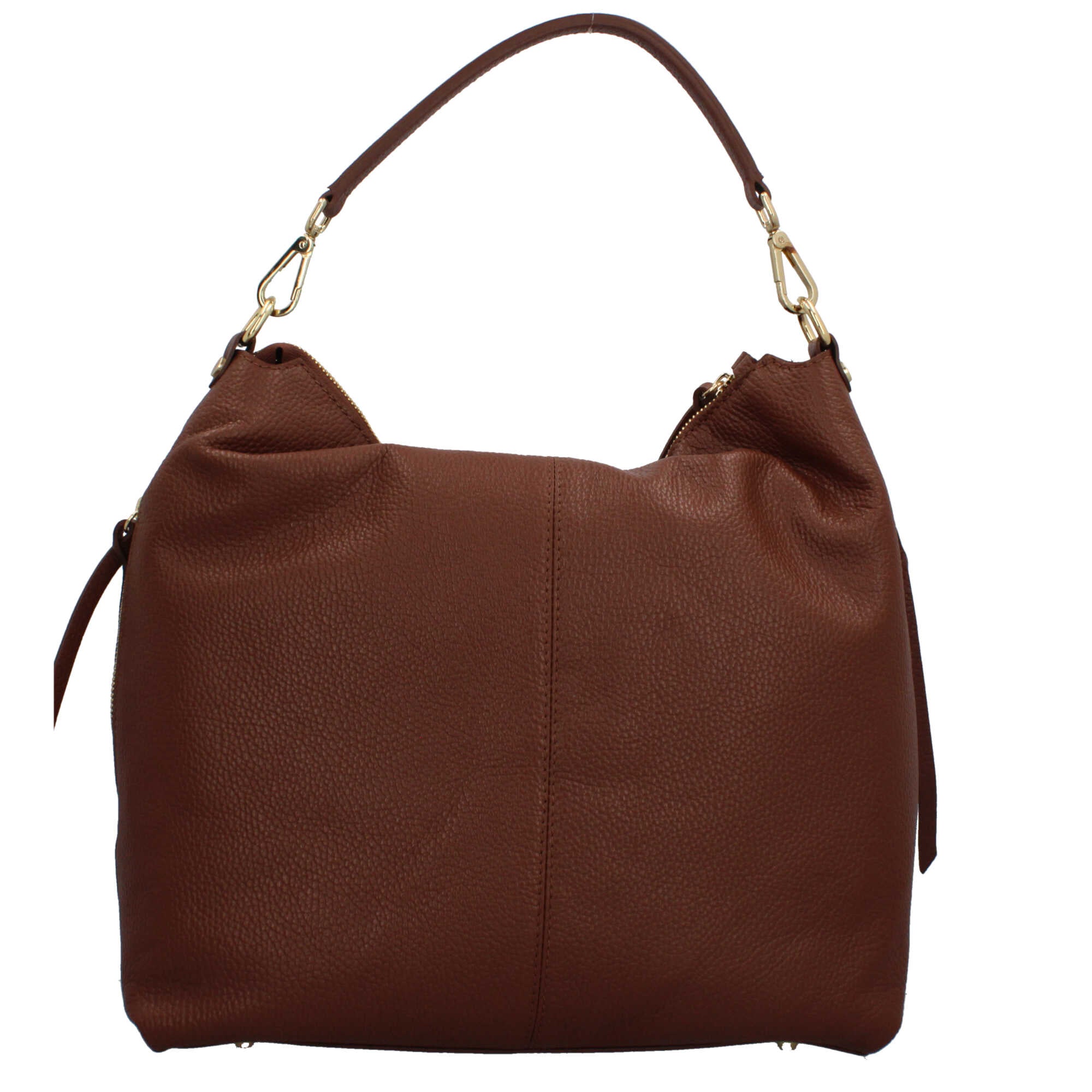 Borsa a spalla Made in Italy in pelle con tracolla rimovibile CUOIO TU | Giò Fashion