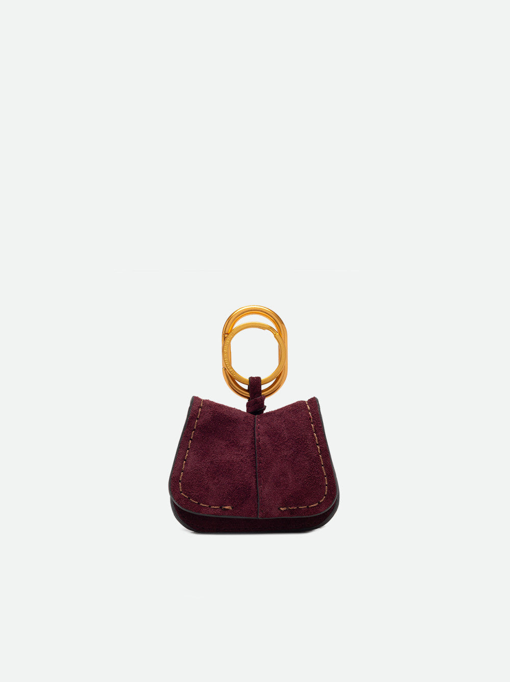 Charm Portachiavi Gianni Chiarini Helena Round in Vera Pelle Scamosciata con Moschettone