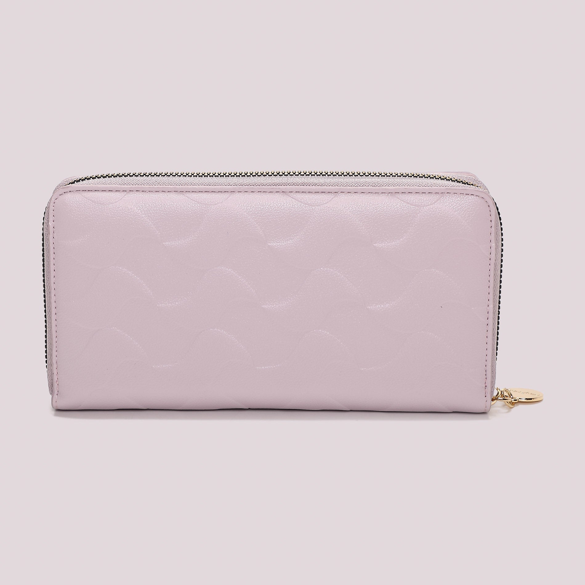 Portafoglio donna Mimi Mua grande zip around con motivo trapuntato elegante Lilla TU | Giò Fashion
