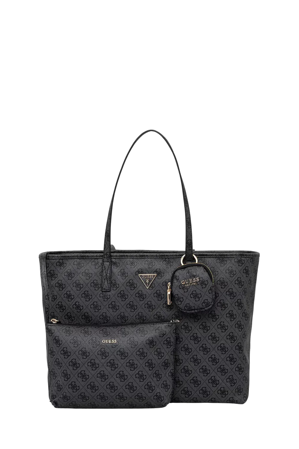 Borsa Tote Guess Monogram in Stile Classico con Charm Rimovibile