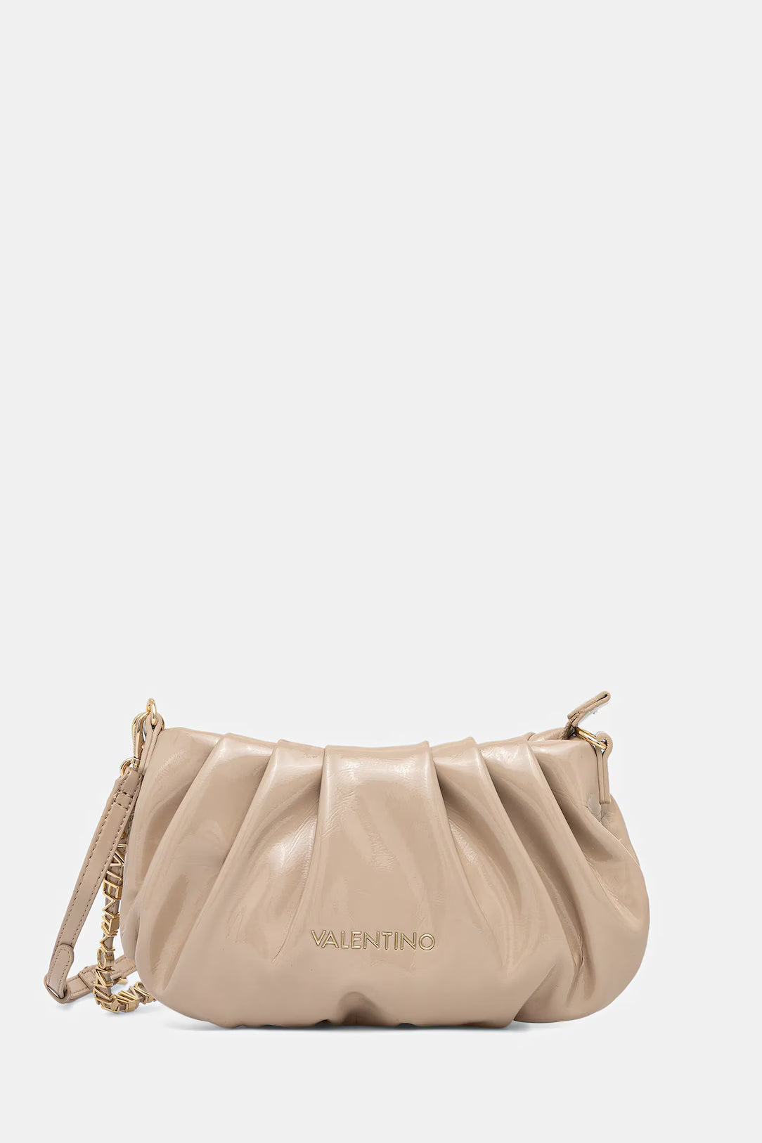 Valentino borsa a spalla in vernice con manico intrecciato